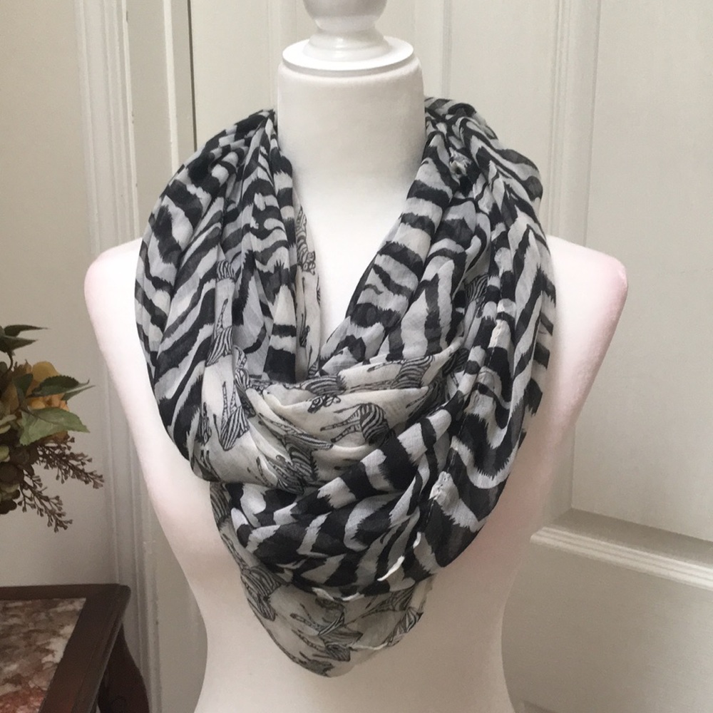 Zebra print infinity scarf